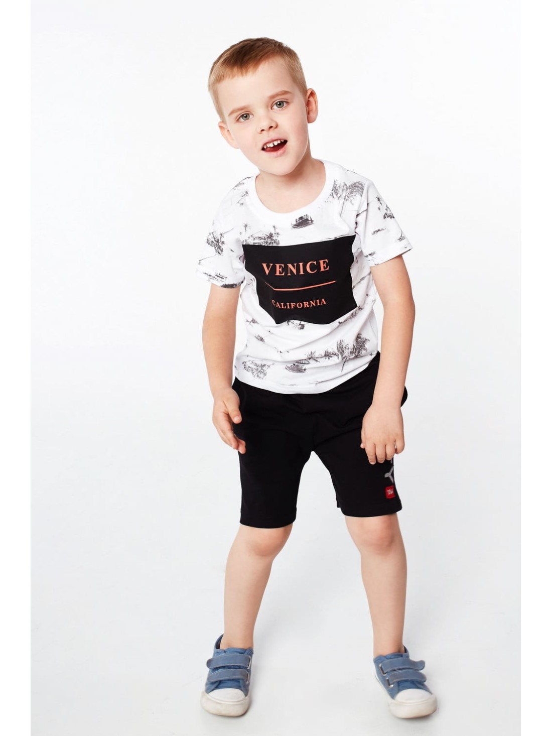 Jungen-T-Shirt mit Aufdruck, weiß NDZ4445 – Online-Shop – Boutique